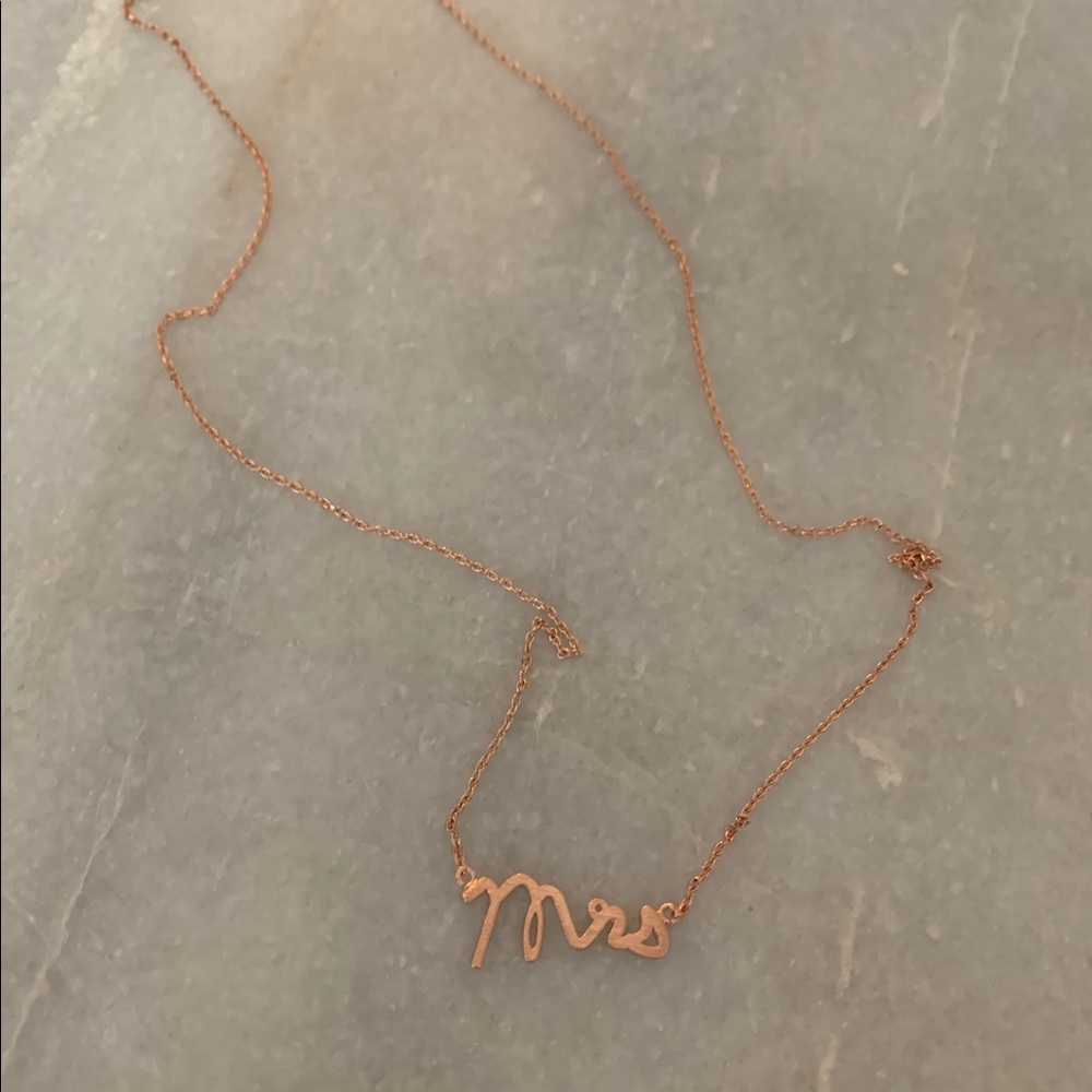“Mrs” Rose Gold Necklace